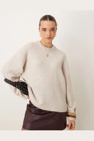 Gina Tricot Soft knit sweater in light beige melange
