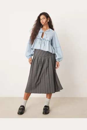 Free People Denim tie-front blouse in light wash