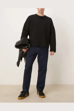 MANGO Relaxed fit straight leg jeans in dark