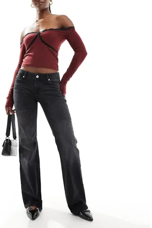 Bershka Low rise flared jeans in