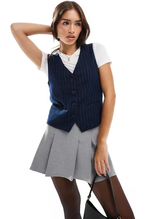 Hollister Relaxed waistcoat in pinstripe