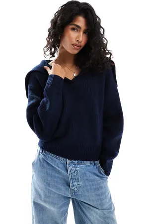 Native Youth Collar detail oversized jumper in