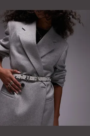Topshop Beau skinny leather belt in pony print