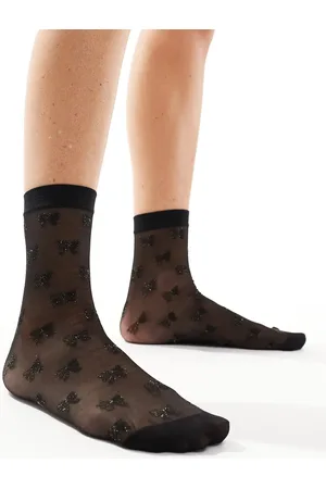 Pretty Polly Sparkle bow sheer socks in