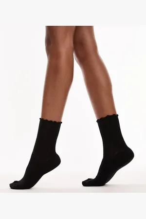 Topshop Ribbed frill socks in