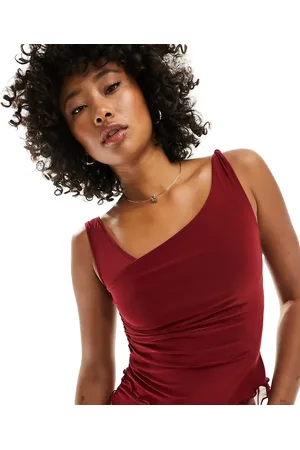Reclaimed Ruched top co-ord in burgundy
