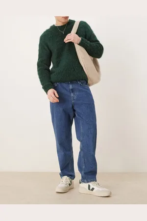 MANGO Relaxed fit straight leg jeans in dark