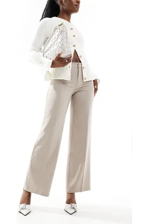 Bershka Tailored trouser in beige Melange