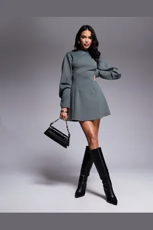ASOS Cocoon sleeve sinched waist sweat mini dress in