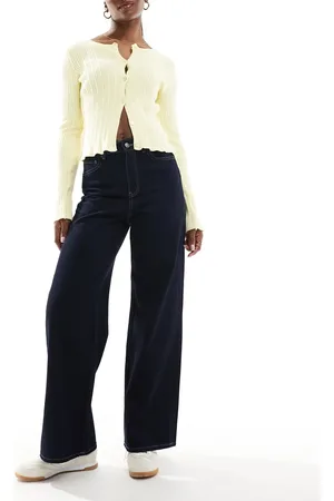 JJXX Tokyo wide leg jeans in dark denim