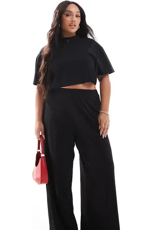 Yours Stripe wide leg trousers in
