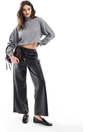 Bershka Soft touch high neck top co-ord in light