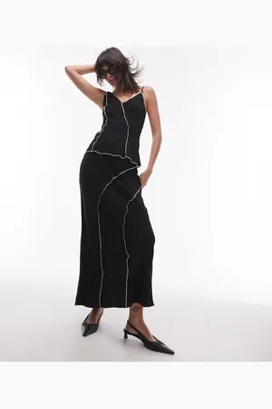 Topshop Co-ord raw edge maxi skirt in