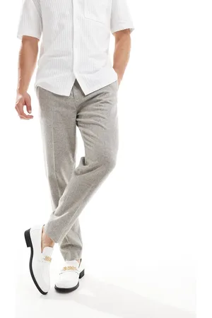ASOS Smart tapered fit wool mix trousers in