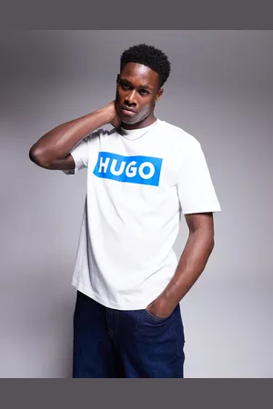 Hugo Blue Nico chest logo t-shirt in