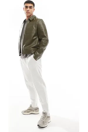 ASOS Tapered jogger with zip fastening in grey marl