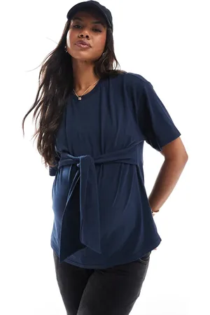 Mama;licious Mamalicious Maternity tie front t-shirt in
