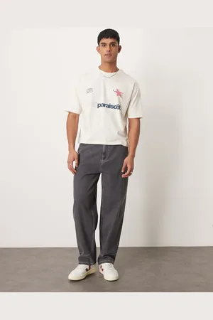 ASOS Wide skater jeans with contrast stitch in