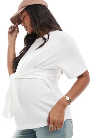 Mama;licious Mamalicious Maternity tie front t-shirt in