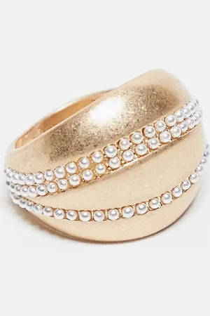 ASOS Ring with faux pearl wave detail in tone