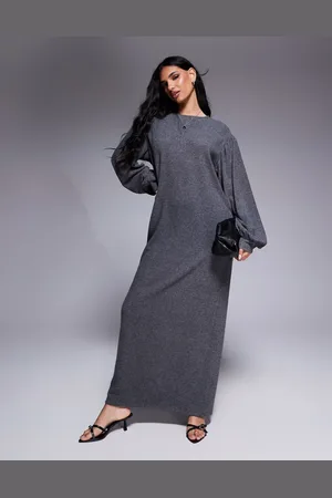 ASOS Maxi slouchy super soft dress with extreme blouson sleeve in