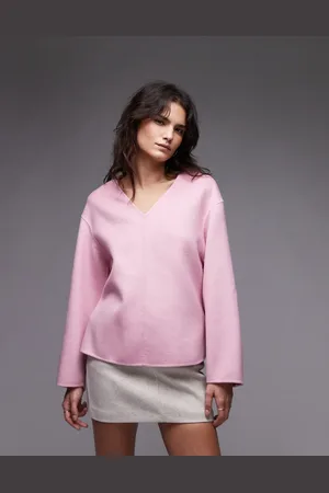 ARKET Light double wool cocoon top with long sleeves in