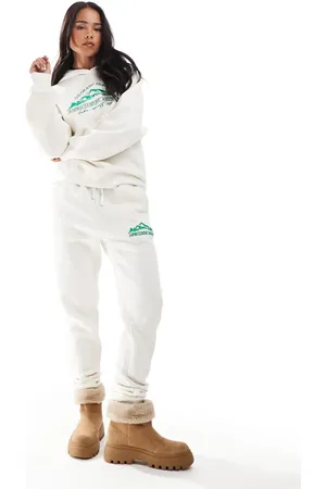 Threadbare Ski oversized hoodie and jogger tracksuit in ecru
