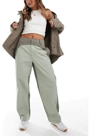 ASOS Contrast barrel leg in khaki