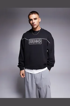 Hugo Blue Noideryos loose fit sweatshirt with line logo in