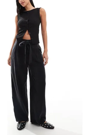 ASOS Soft belted ankle grazer trousers in