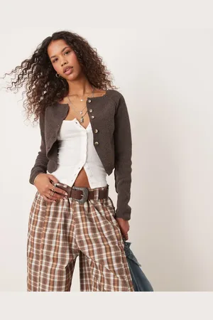 Free People Sydney shrunken cardigan in chocolate