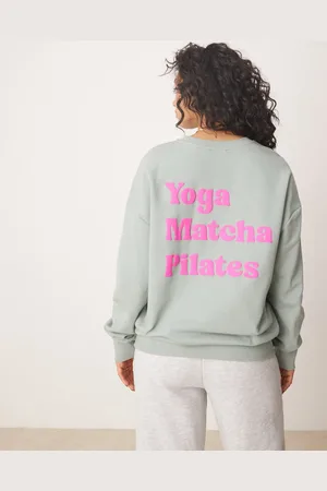 ASOS Oversized sweatshirt with puff print back graphic in washed