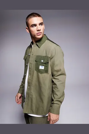 Hugo Blue Ebrido co-ord contrast pocket overshirt in