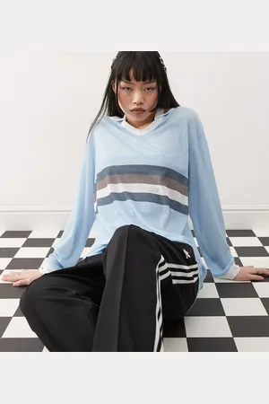 COLLUSION Tissue mesh washed sports ruby top in