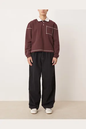 ASOS Oversized parachute jeans with elasticated waist in washed