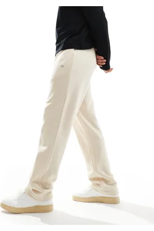 New Era Wide leg logo joggers in cream