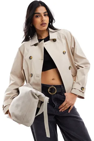 ONLY Short trench coat in beige