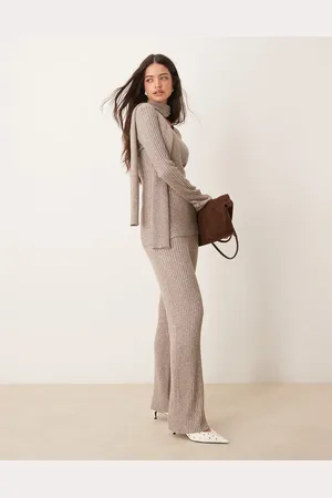 Pretty Lavish Ribbed knit trouser co-ord in