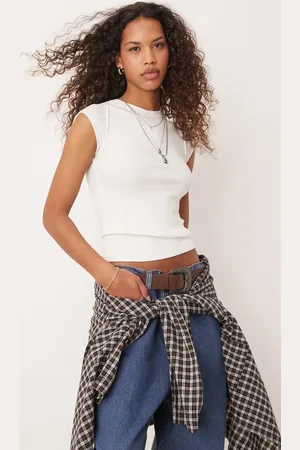 Free People Ribbed raglan baby t-shirt in ivory