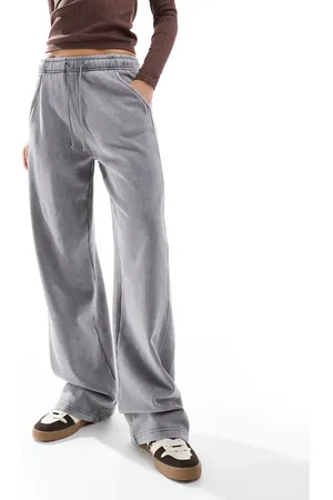 Pull&Bear Wide leg jogger in acid washed