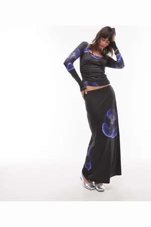 Résumé Resume low rise maxi skirt in blurred lilac floral co-ord