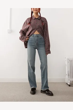 Dr Denim Moxy straight leg jeans in cape sky hem