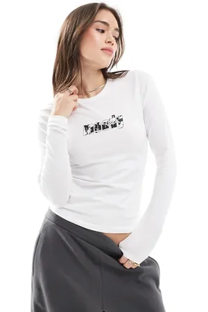 JJXX Gigi long sleeve t-shirt with moody cow print in
