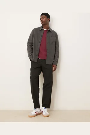 MANGO Jersey shirt in charcoal