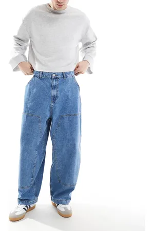 ASOS Baggy balloon jeans in mid wash