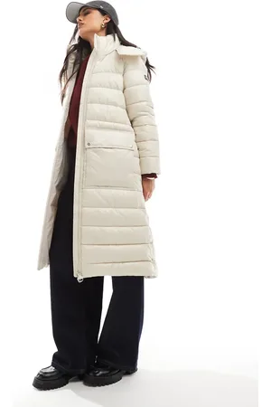 Barbour Aisha belted puffer coat in cream