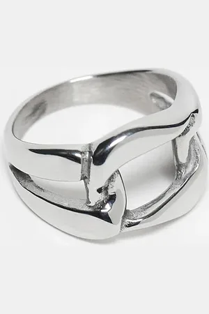 ASOS Waterproof stainless steel chain link ring in brushed tone