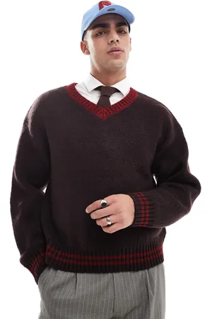 Cotton On Cotton On v neck knit in brown and red