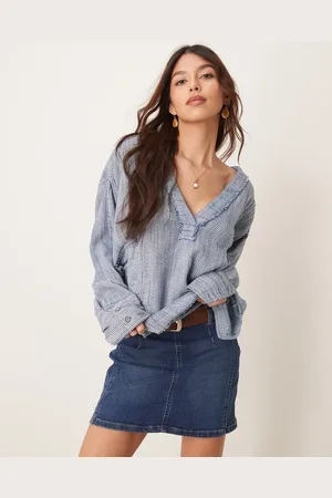 Free People Daylight denim mini skirt in helix