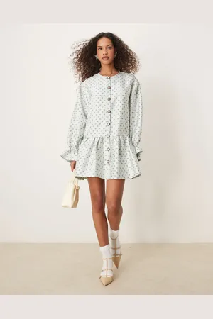 Sister Jane Oversized jacquard mini dress in light